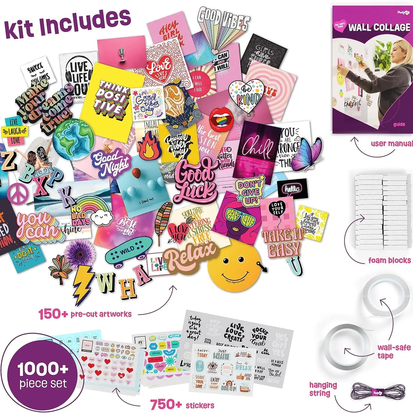 Dan & Darci Diy Wall Collage Kit For Teen & Tween Girls