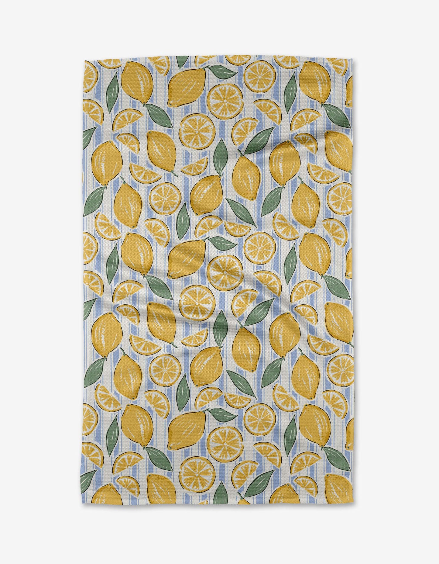 Geometry Sour Lemon Stripes Tea Towel