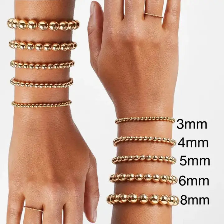 Savvy Bling Gold Filled Beaded Bracelet 5mm