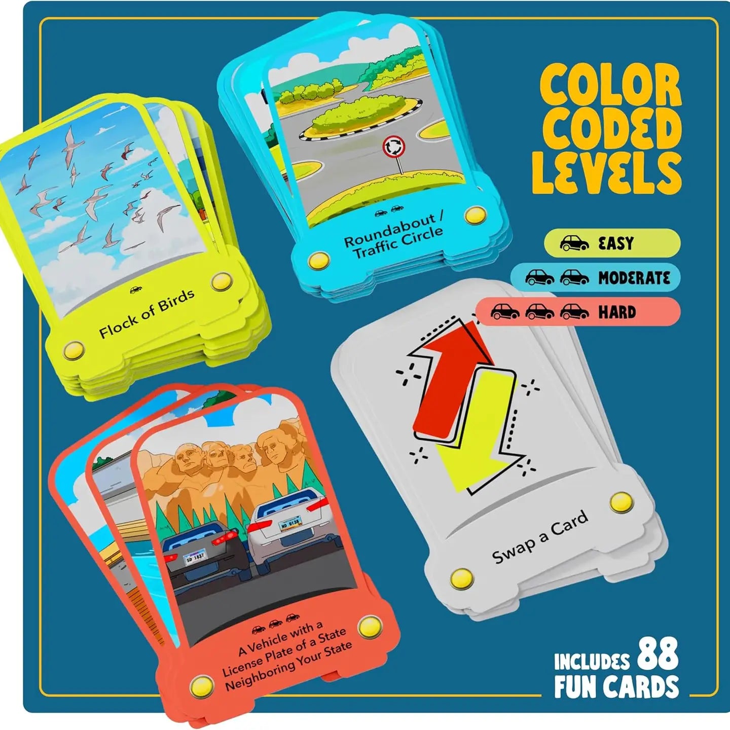 Dan & Darci Road Rally Travel Scavenger Hunt Card Game For Kids