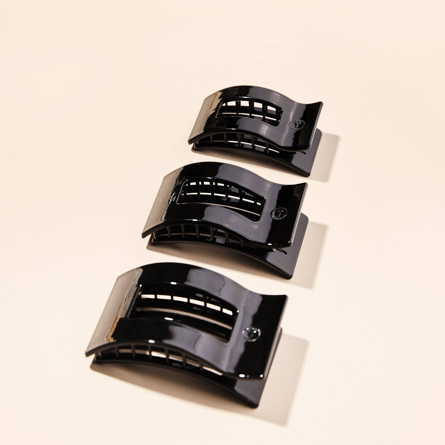 Teleties Flat Rectangle Hair Clip | Small | Jet Black