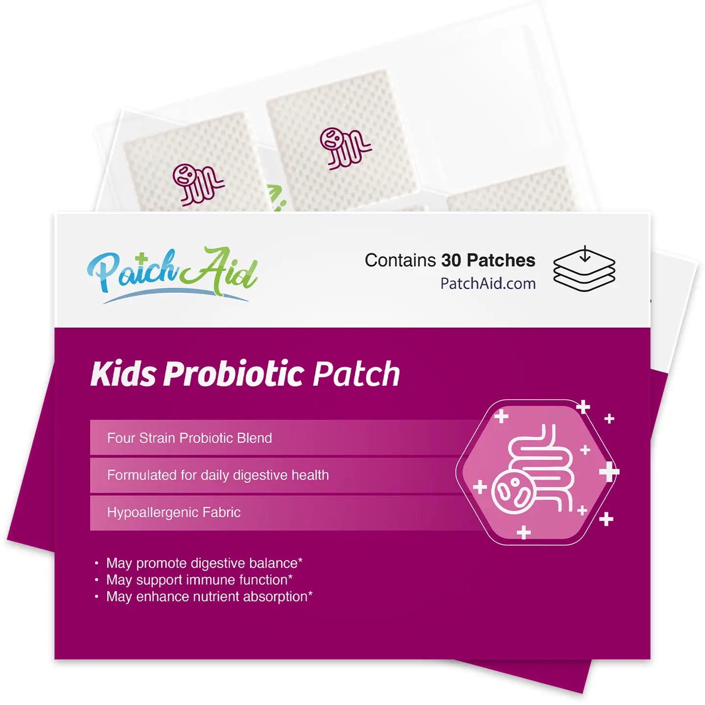PatchAid Kids Probiotic Patch - Daily Digestive Health & Immunity