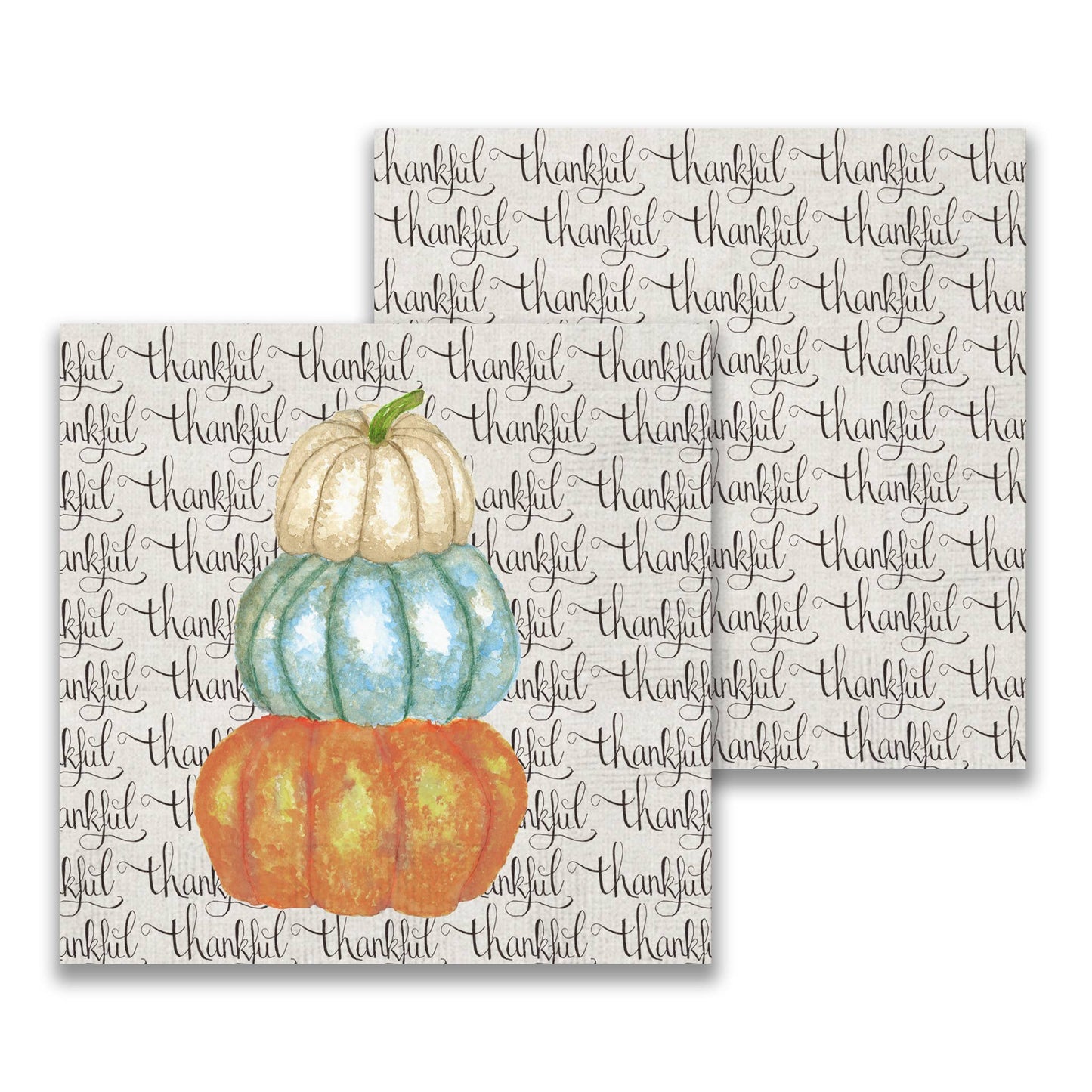 French Graffiti Thankful Pumpkins Cocktail Napkin