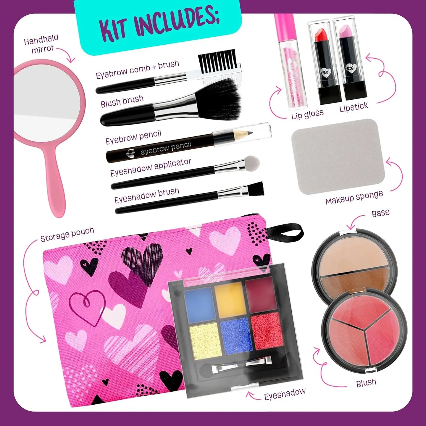 Dan & Darci Makeup Set For Kids - Real Make Up Kit Safe For Little Girls