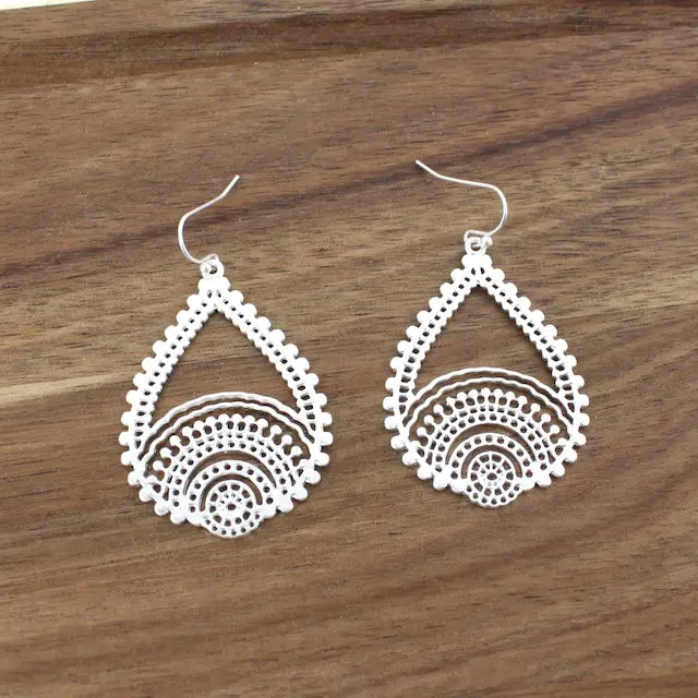 Pretty Persuasion Silver Teardrop Design Dangle Earring