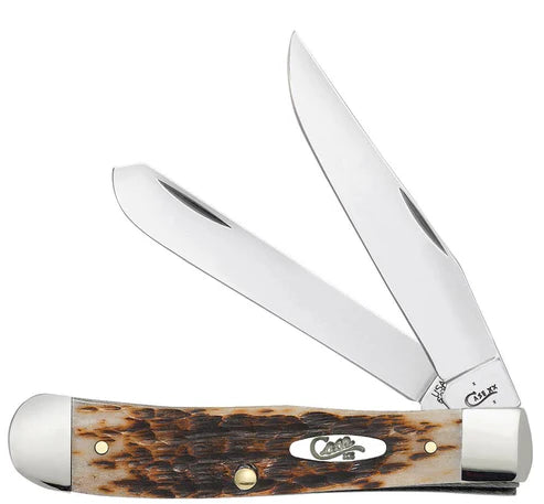 Case Knife Peach Seed Jig Amber Bone Trapper 00164