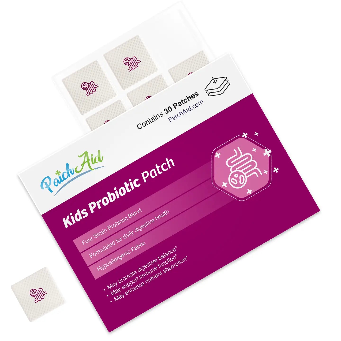 PatchAid Kids Probiotic Patch - Daily Digestive Health & Immunity