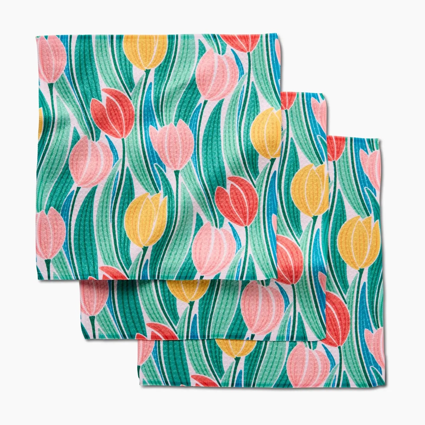 Geometry Tranquil Tulips Dishcloth Set