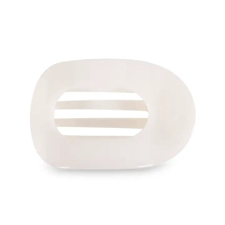 Teleties Round Flat Hair Clip | Large | Coconut White