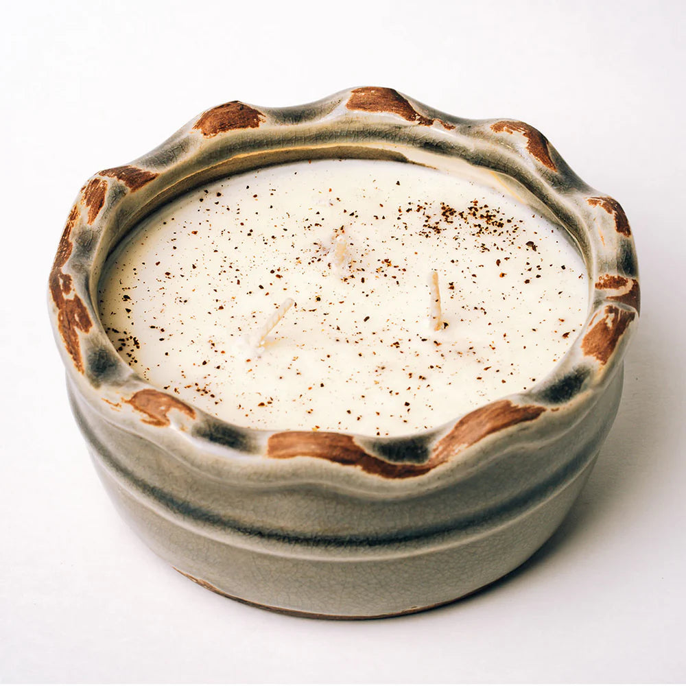 Swan Creek Cinnamon Hazelnut Latte Ruffled Bowl Candle 17OZ