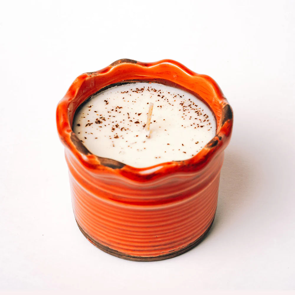 Swan Creek Toasted Walnut Praline Ruffled Pot Candle 9OZ