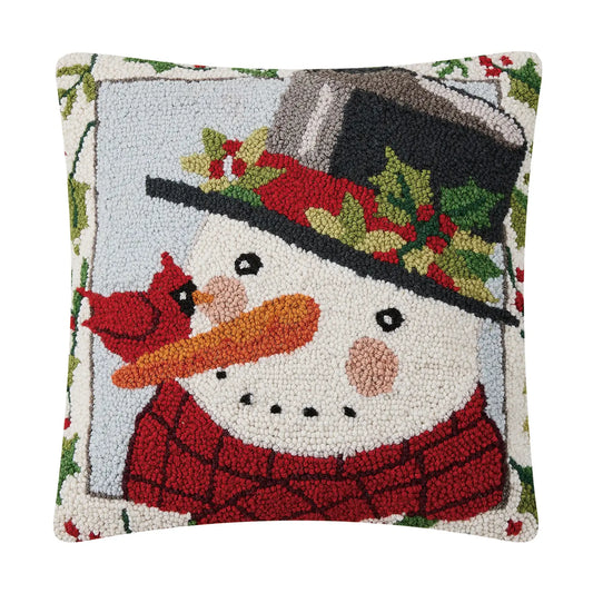 Peking Handicraft Snowman Head Hook Pillow - Susan Winget