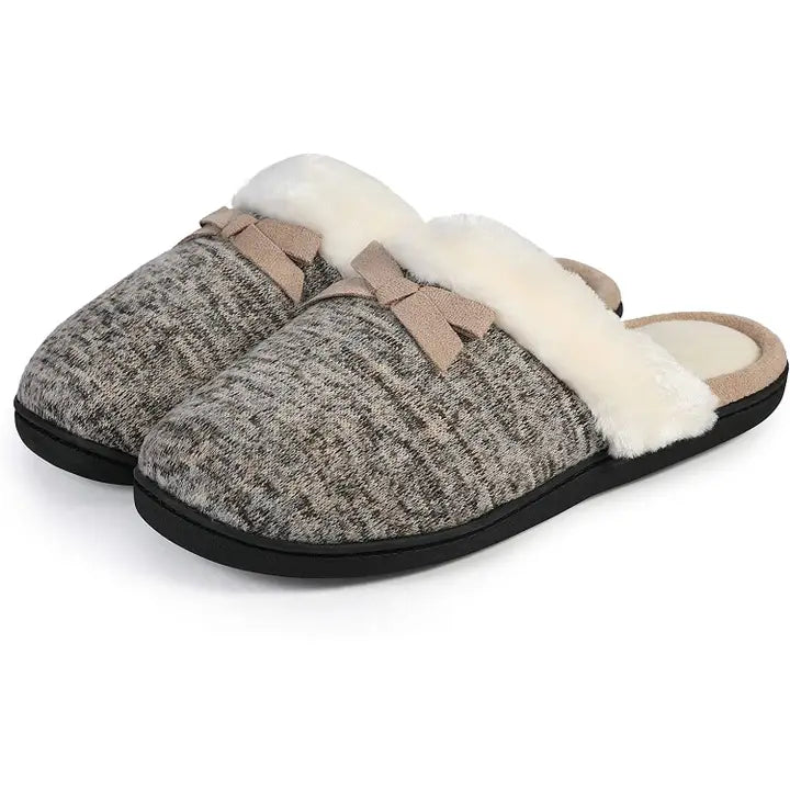 Roxoni Women Slipper Cozy Memory Foam in Oatmeal