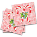 French Graffiti Candy Canes with Greens Cocktail Napkin