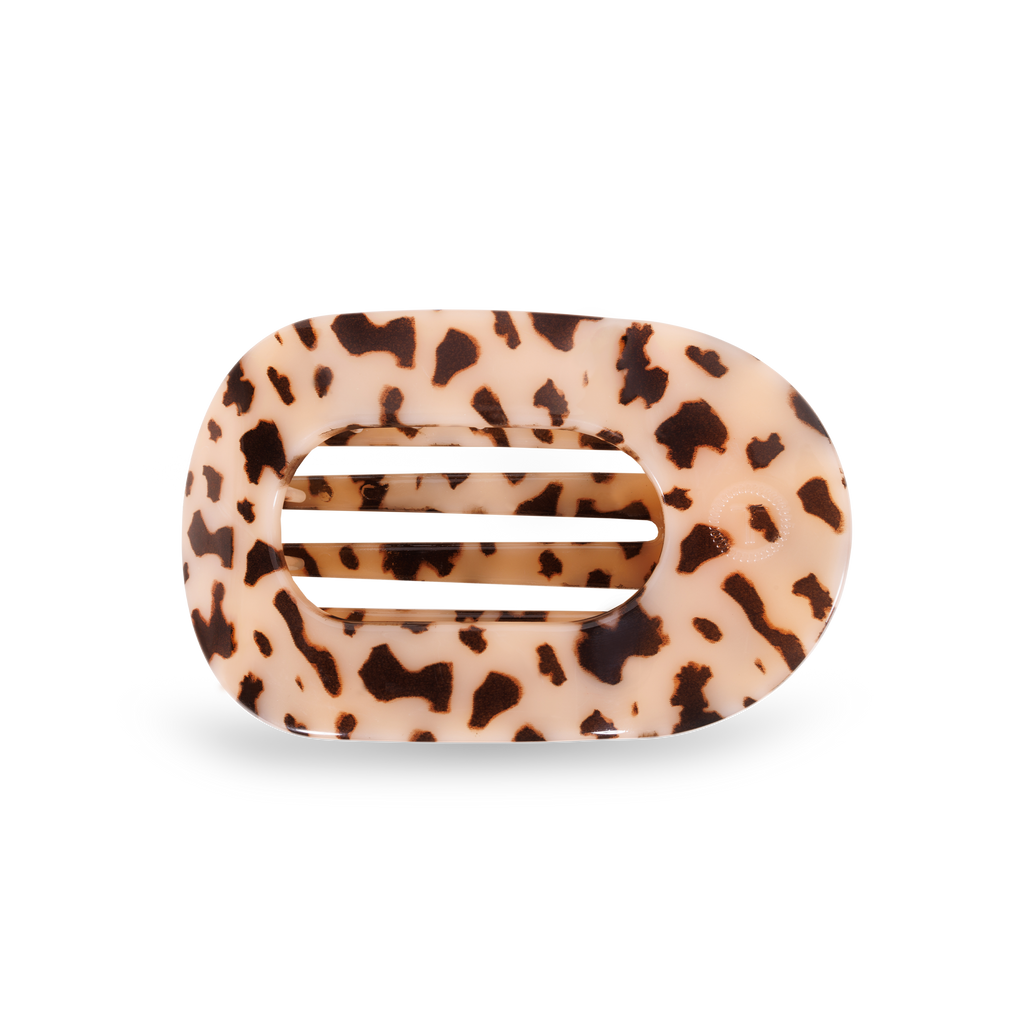 Teleties | Flat Round Hair Clip | Medium | Blonde Tortoise