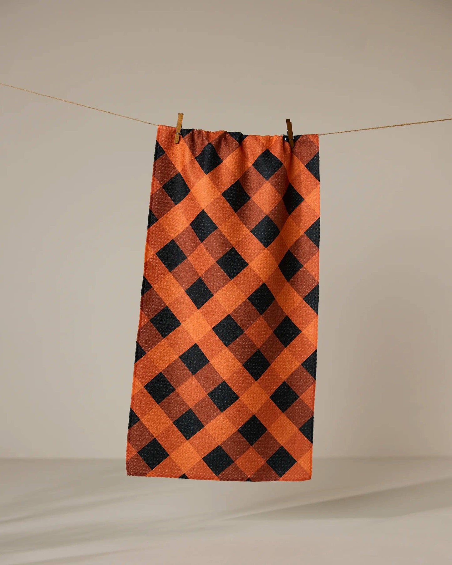 Geometry Pumpkin Plaid Bar Towel