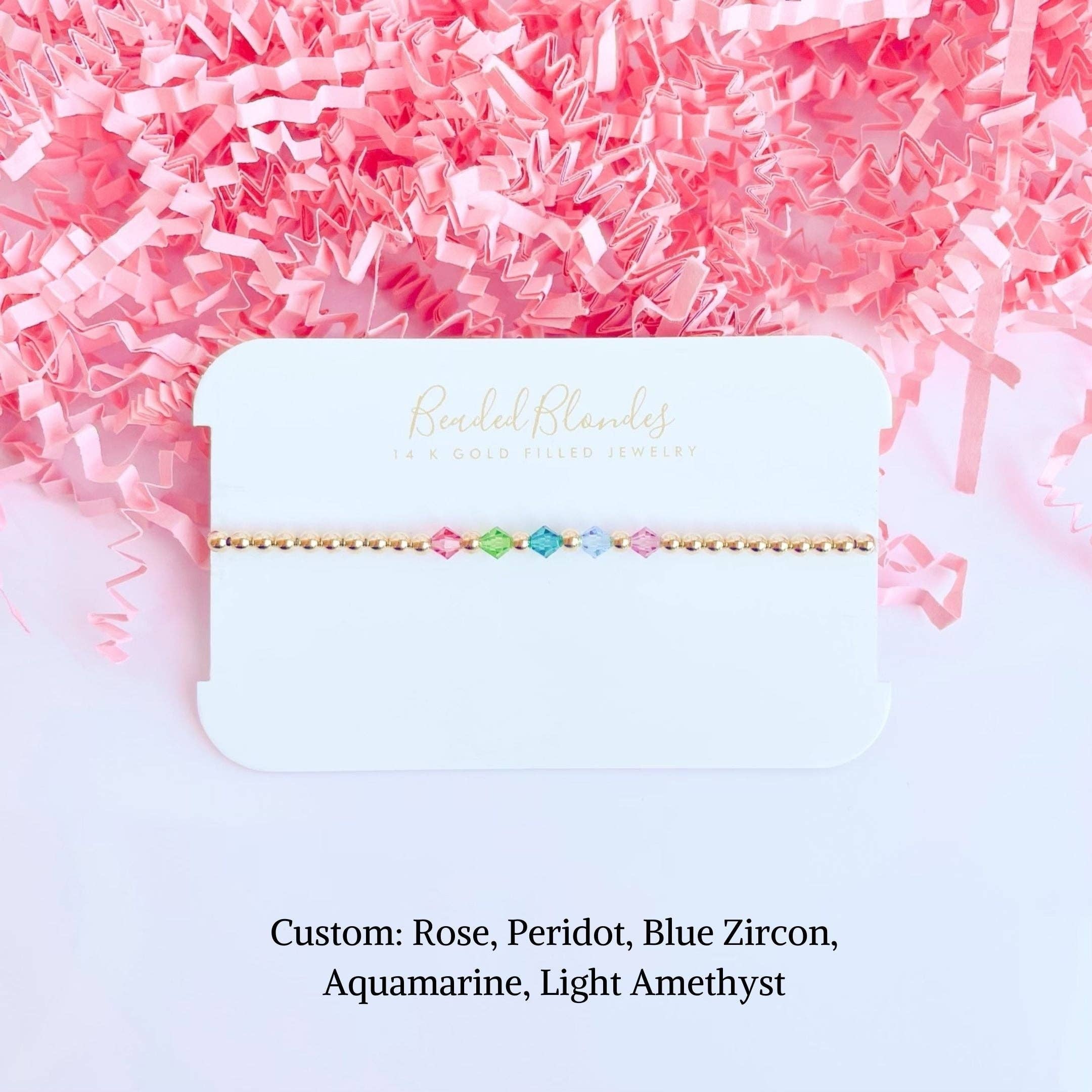 Birthstone Swarovski Bracelet Collection (Pack of 12): Standard 6.75 inch