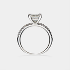 Princess Cut Moissanite Pave Ring in 925 Sterling Silver: 2.0 ct / 8 1/4 US/CA