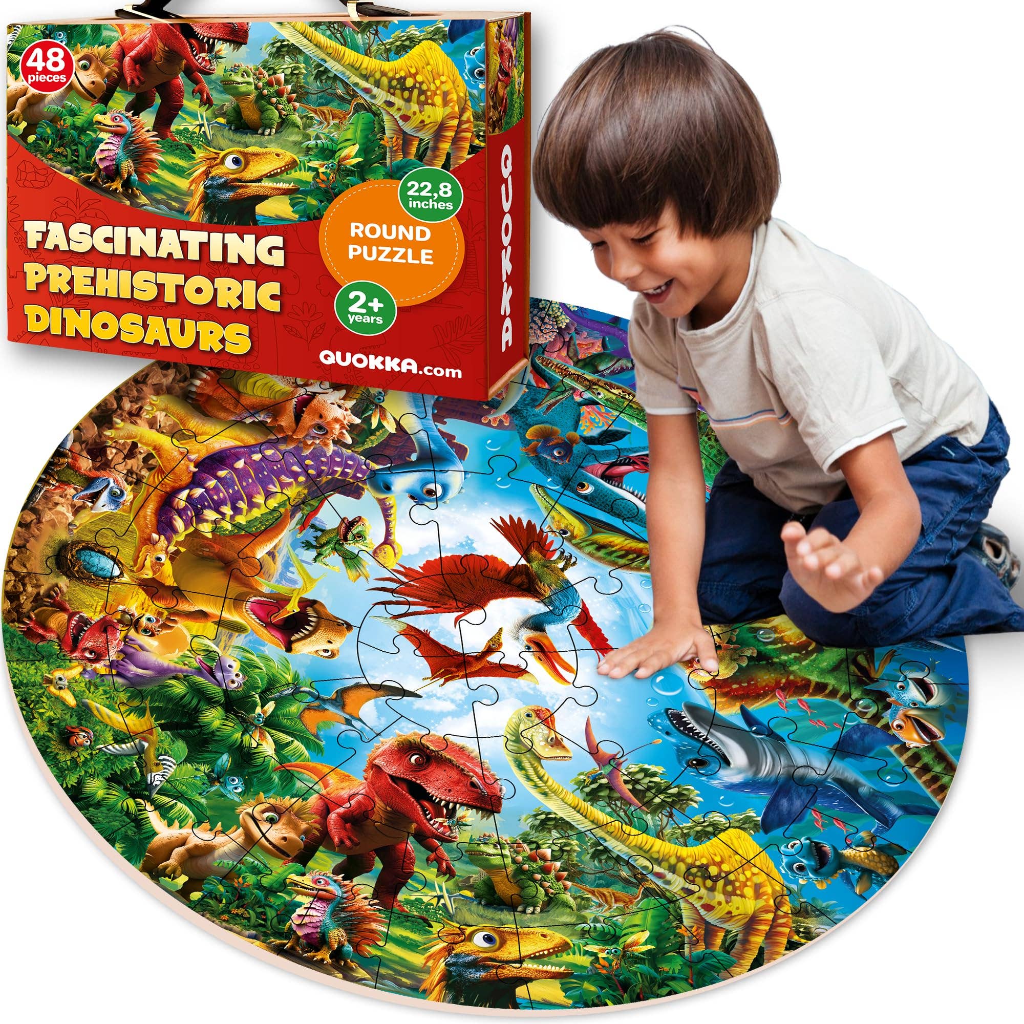 Quokka Round Floor Puzzle for Kids | Dinos