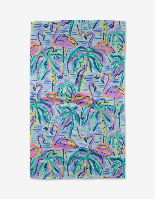 Geometry | Tea Towel | Pink Flamingo