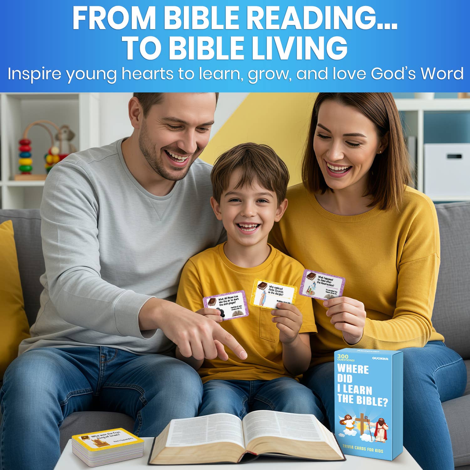Quokka Bible Trivia Game - 300 Engaging Questions for Kids & Families