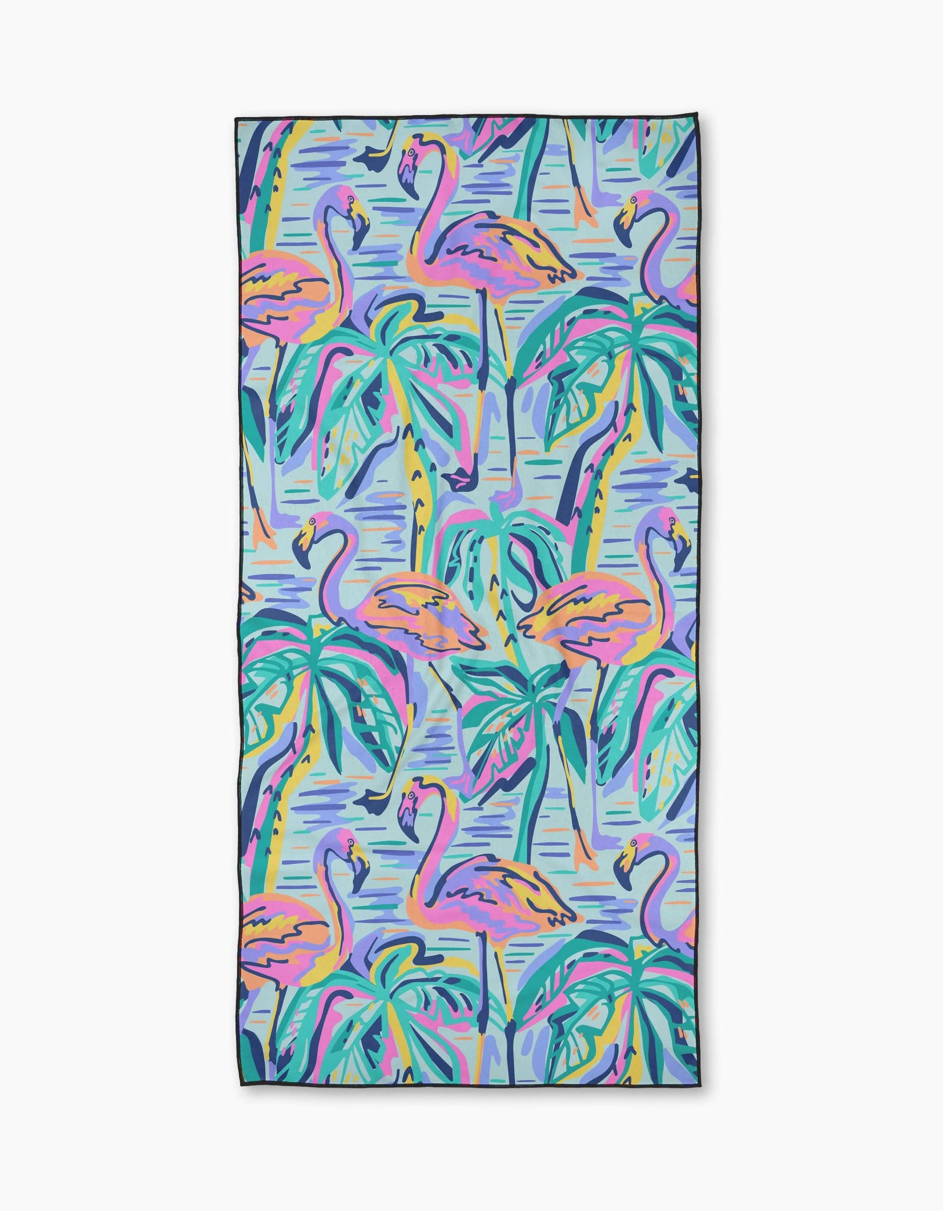 Geometry | Beach Towel | Pink Flamingo