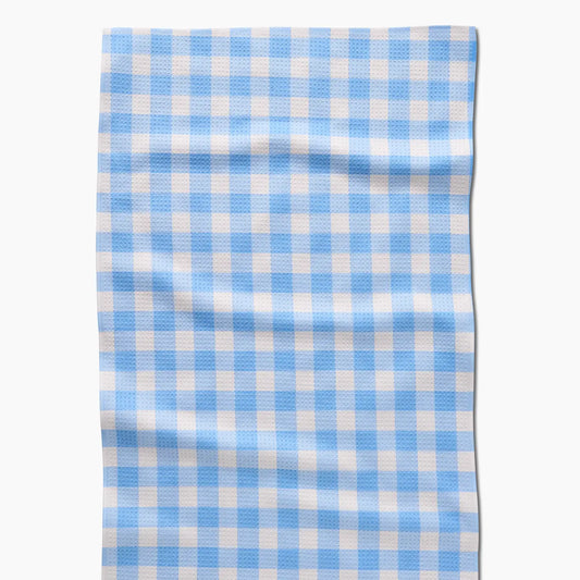 Geometry Angelic Sky Gingham Tea Towel