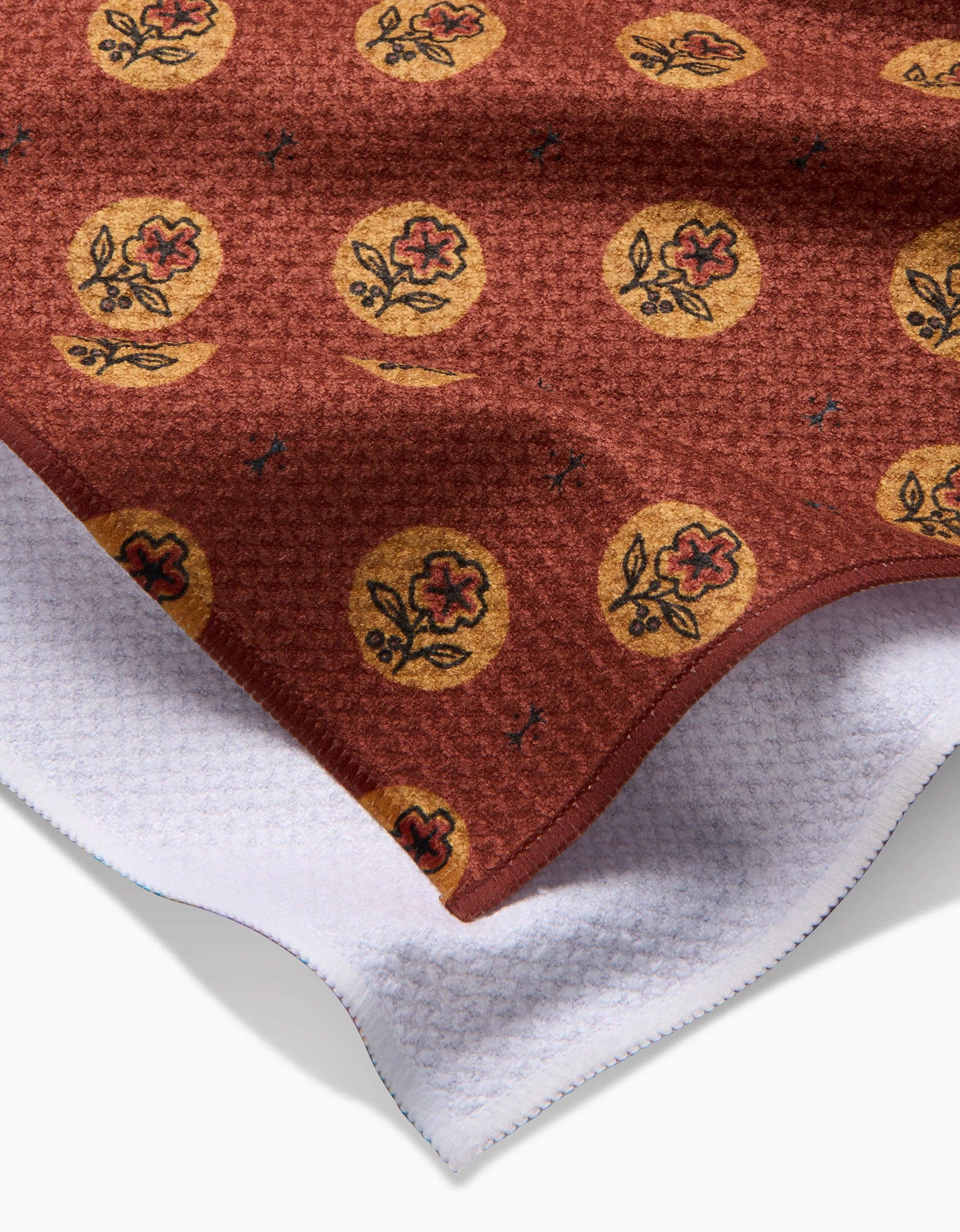 Geometry | Tea Towel | Artisanal Floral Orange