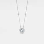Perimade & Co. | Four-Prong Moissanite Halo Necklace | Yellow Gold 1.0 ct