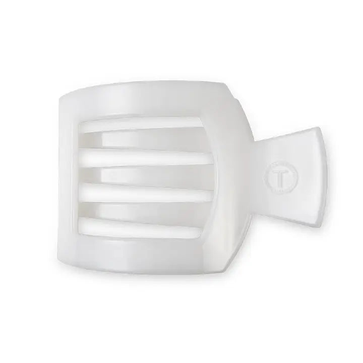 Teleties | Square Flat Hair Clip | Medium | Coconut White