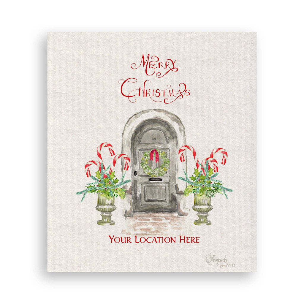 French Graffiti Merry Christmas Paducah Tea Towel