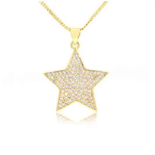 Savvy Bling Star Pavé 18K Necklace