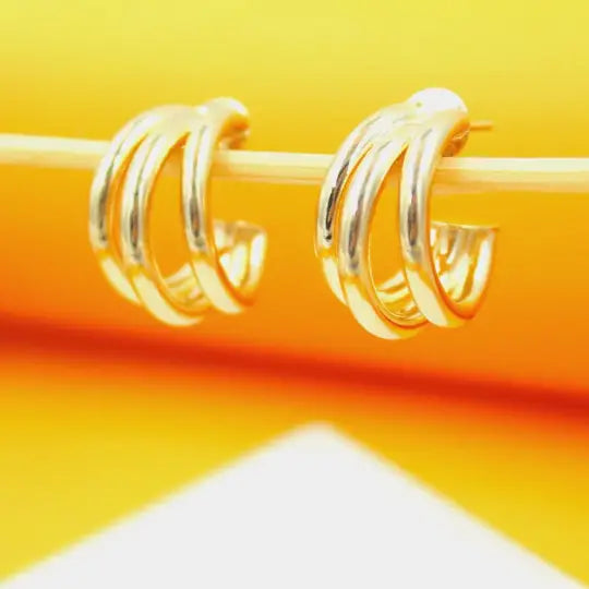 MIA Jewelry | Earrings | Gold Filled Triple Strand Hoop