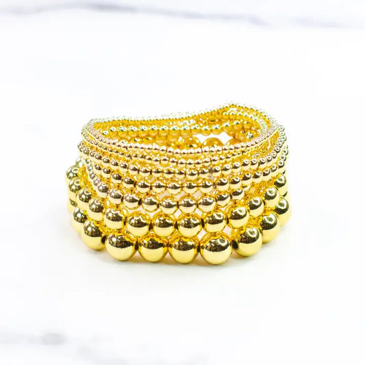 Savvy Bling Gold Filled Beaded Bracelet 5mm