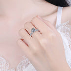 Moissanite Crown Engagement Ring in 925 Sterling Silver: 1.0 ct / 7 3/4 US/CA