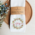 So Thoughtful Gifts Tea Towel | Christmas Joy Wreath