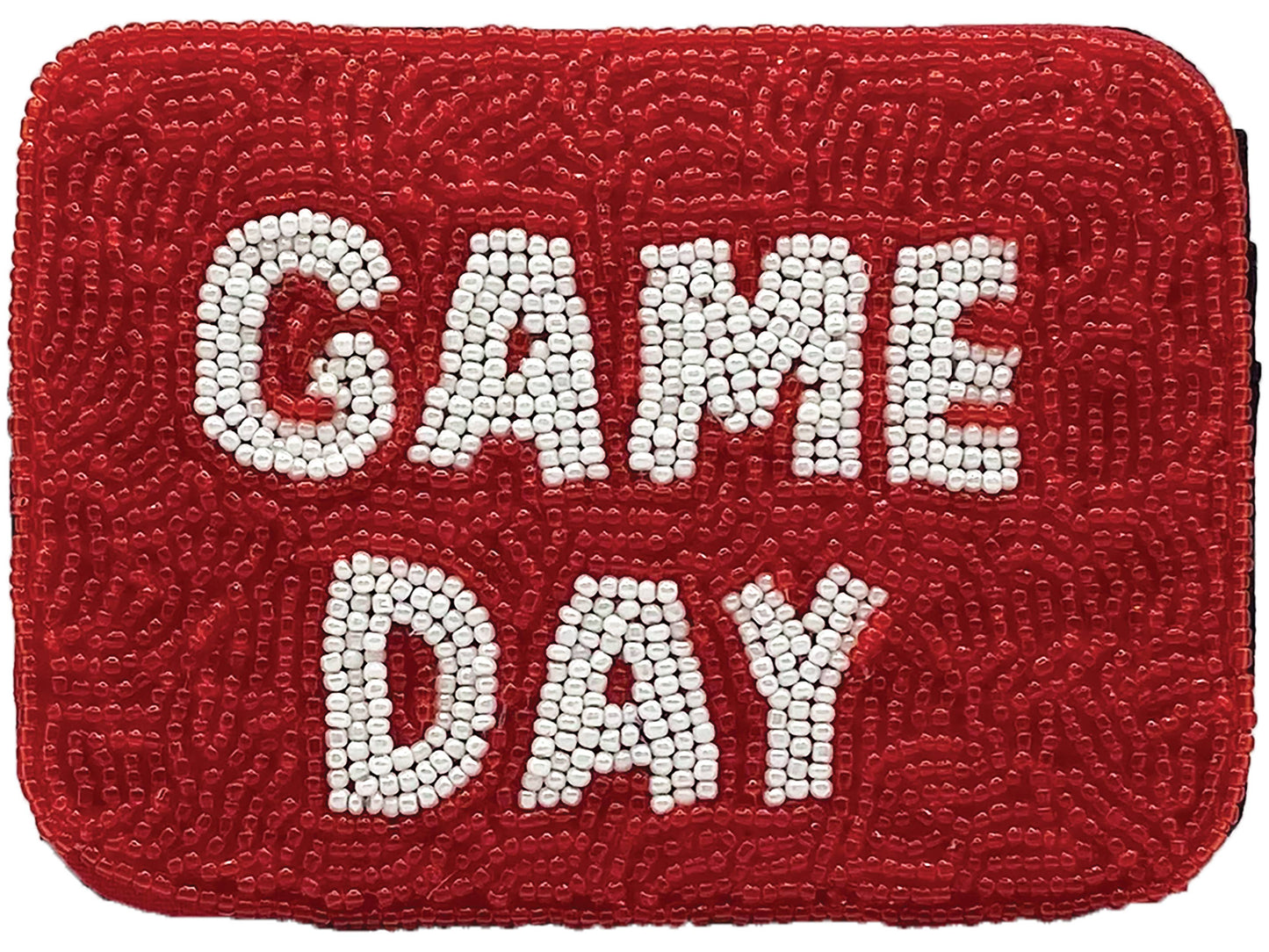 Pizzazz Inc. Game Day Red Beaded Card Holder