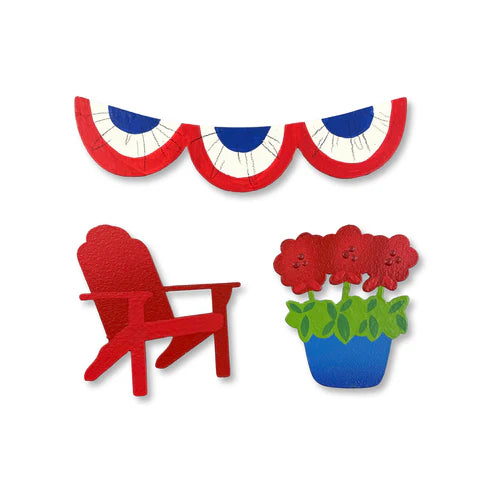 Roeda Studios | Magnet Set | Patriotic Front Porch