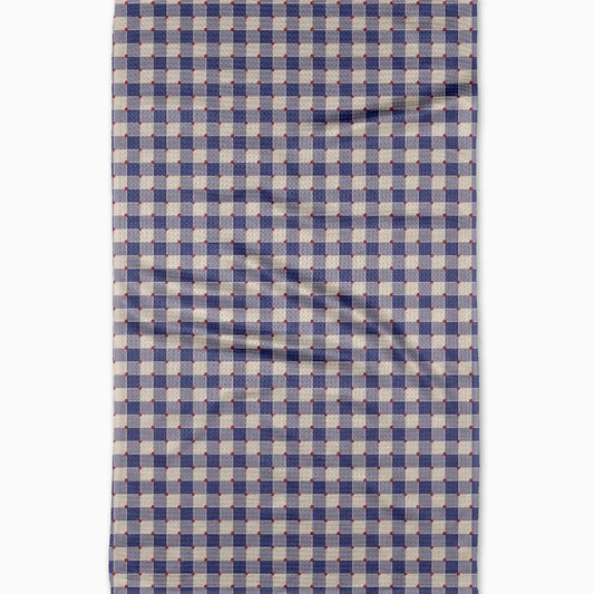 Geometry Nautical Gingham Tea Towel