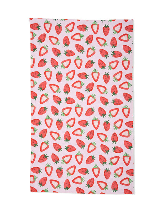 Geometry | Tea Towel | Sweet Strawberry