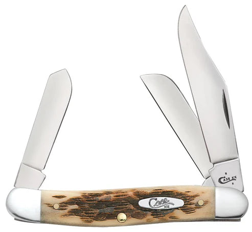 Case Knife Peach Seed Jig Amber Bone Stockman 00128