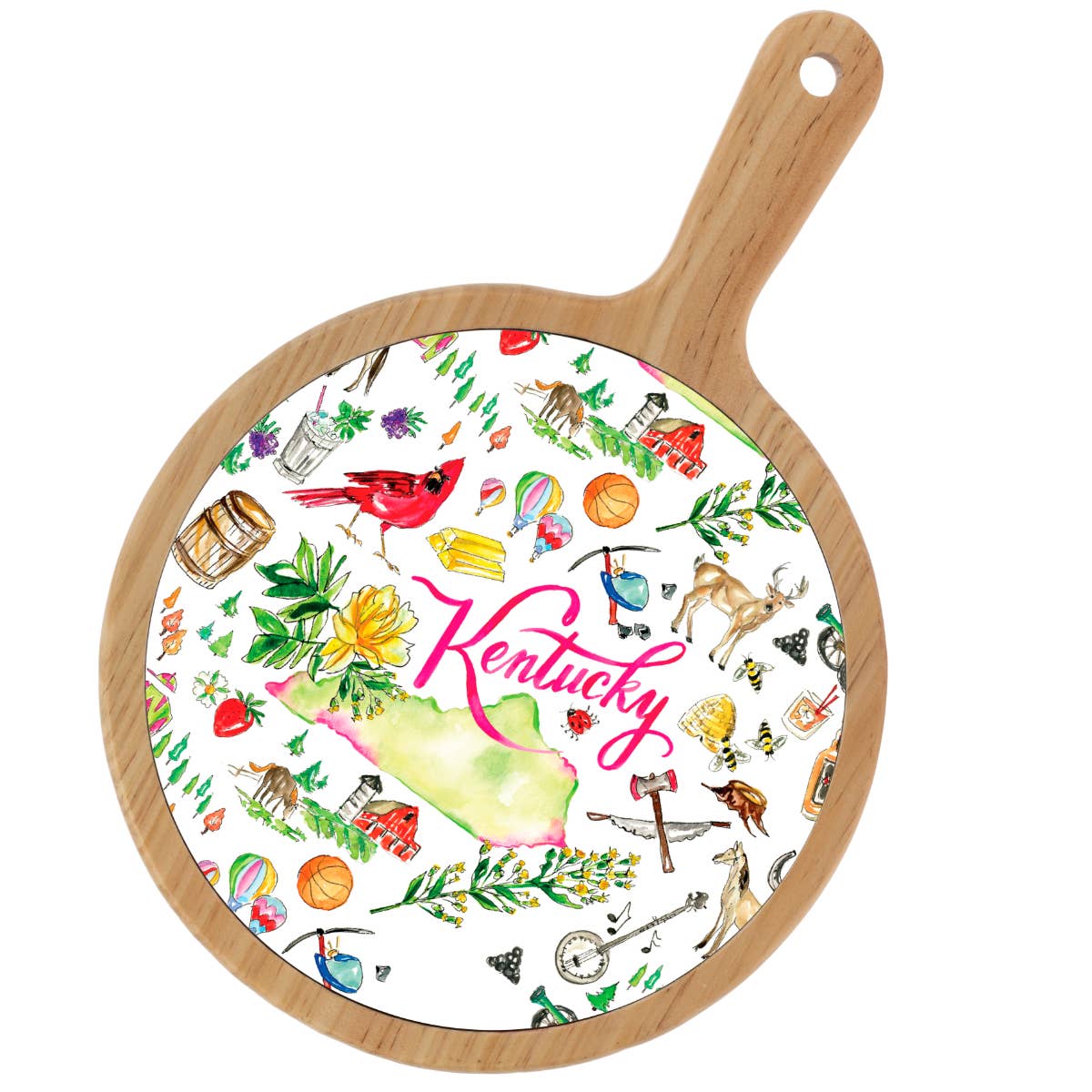 Boston International Kentucky State Bamboo & Ceramic Cheese Board