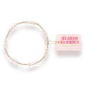 Beaded Blondes | ILY Pearl Bracelet in Gold | Extended 7.25 inch