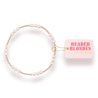 Beaded Blondes | ILY Pearl Bracelet in Gold | Extended 7.25 inch