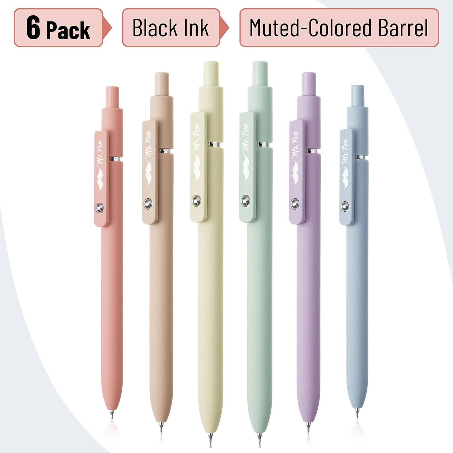 Mr. Pen | Retractable Gel Pens | 6 Pack