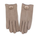 Pretty Persuasion Brown Pom Pom Glove