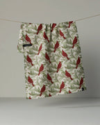 Geometry | Luxe Tea Towel | Winter Crimson