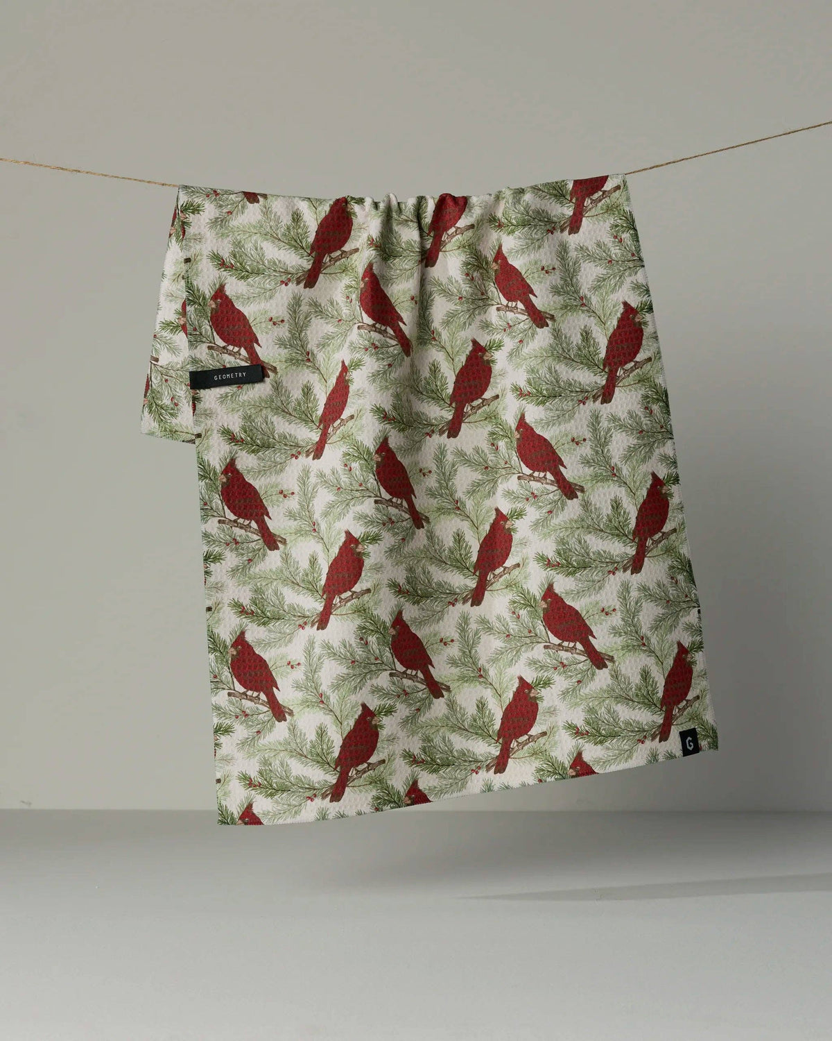 Geometry | Luxe Tea Towel | Winter Crimson