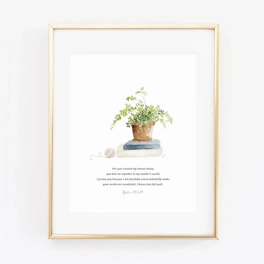Emily Lex | Print | Fern Psalm 139:13-14