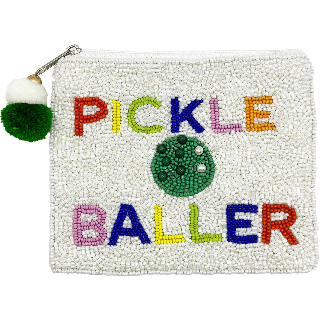 Pizzazz Pickle Baller Beaded Coin Pouch